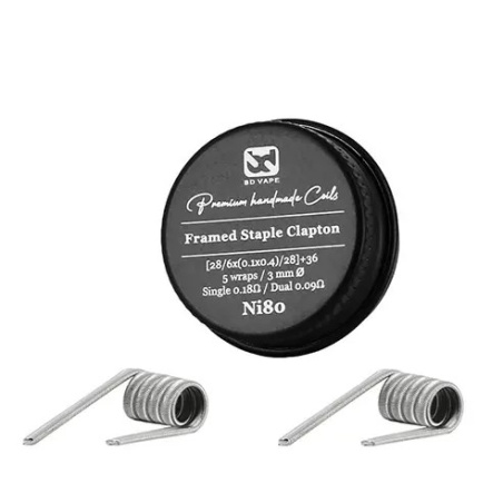 Framed Staple Clapton Ni80 0.18Ω BD Vape – Coils artesanales para DL