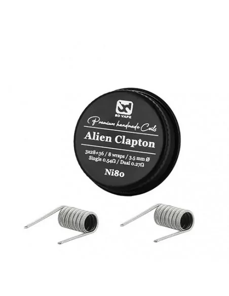 Alien Clapton Ni80 0.54Ω BD Vape – Coils artesanales para RDL