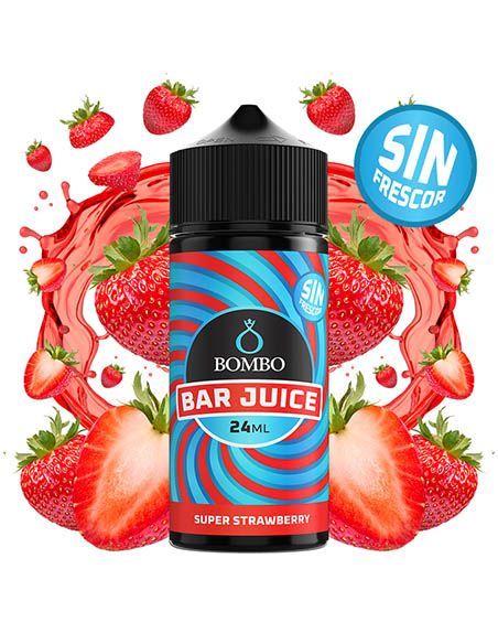 Aroma Super Strawberry Sin Frescor - Bar Juice Bombo Longfill 120ml