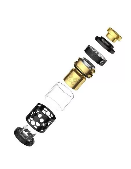 Atomizador RTA Dead Rabbit 4 Pro Black Gold - Hellvape
