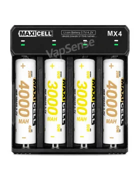 Cargador Maxicell MX4 con baterías instaladas