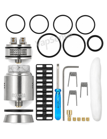 Thunder Cloud x Vaping Bogan Bonza Pro RDA 25mm contenido del pack