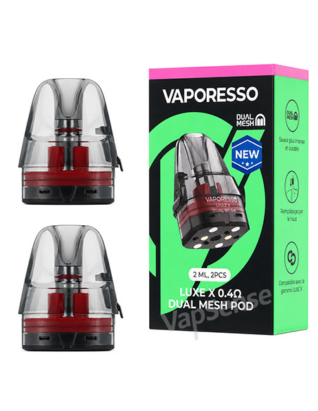 Pods Vaporesso Luxe X 2ml 0.4Ω Dual Mesh Pack de 2