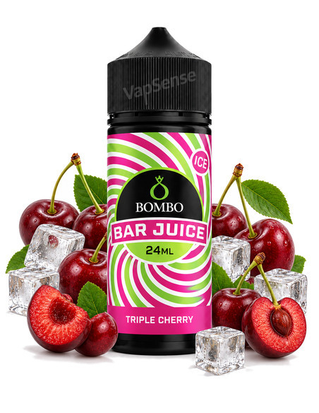 Triple Cherry Ice Longfill Bombo Bar Juice 120ml con 24ml de aroma