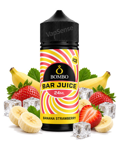 Banana Strawberry Ice Longfill Bombo Bar Juice 120ml con 24ml de aroma