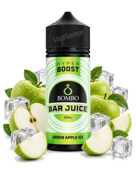 Green Apple Ice Longfill Bombo Bar Juice Hyper Boost 120ml con 10ml de aroma