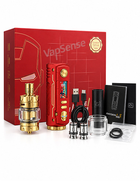 BD Vape Rayden 100 V3.0 IM Kit con Blaster 2 Sub Ohm contenido caja
