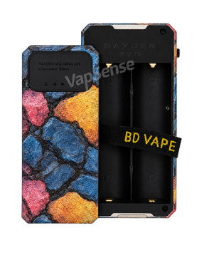 BD Vape Rayden 220 Mod Edición Limitada Volcano Chameleon Stone detalle tapa