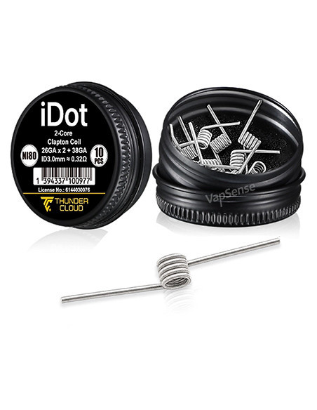 Resistencias iDot RBA Ni80 Fused Clapton 3mm 0,32Ω ThunderCloud x Monarchy Pack de 10