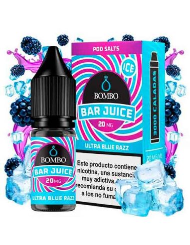 Ultra Blue Razz Ice 10ml Bar Juice by Bombo